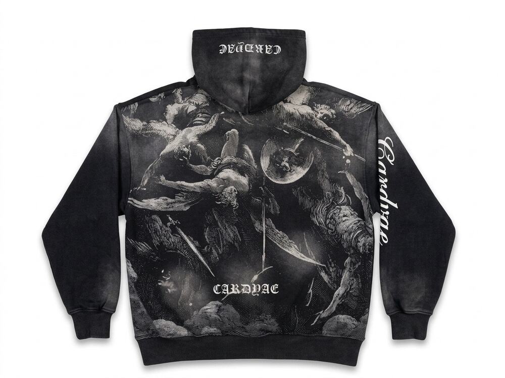 Opium Grunge Gothic Renaissance Art Washed Black Graphic Hoodie Cotton S Cardyae